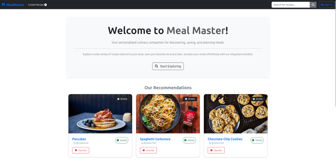 Meal Master - Recipe App